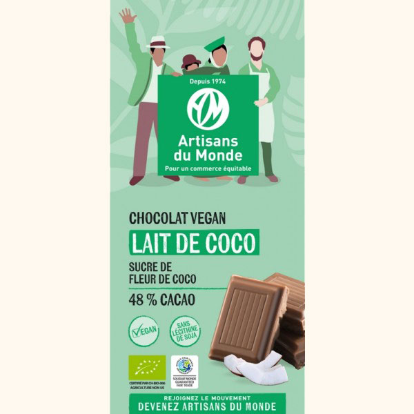 chocolat vegan au lait de coco