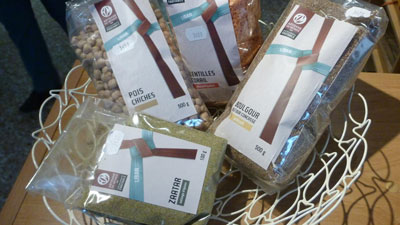Exemple de produits alimentaires : Zaatar, pois chiches, lentilles corail et boulgour